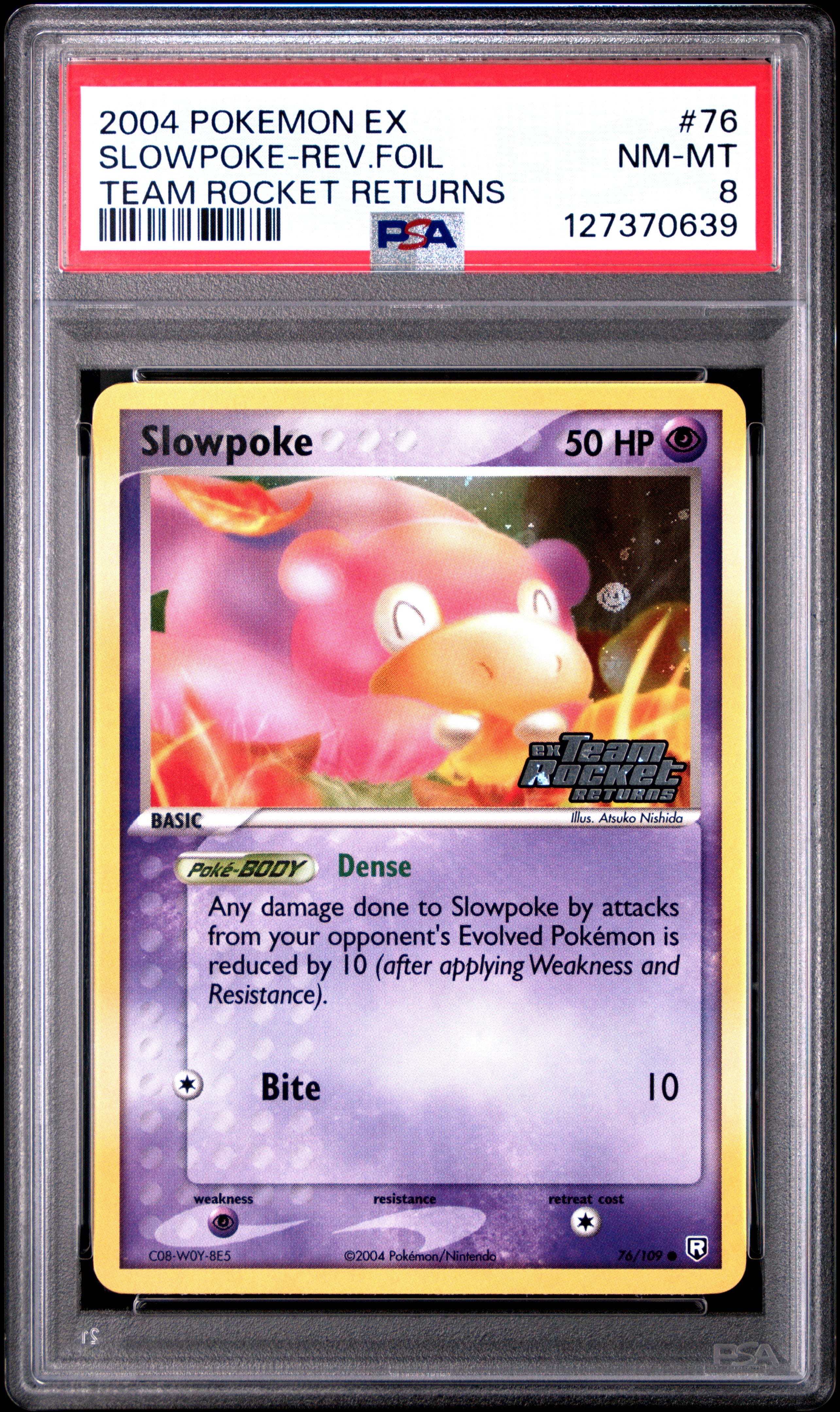 Slowpoke Reverse Holo 76/109 Team Rocket Returns Pokemon PSA 8