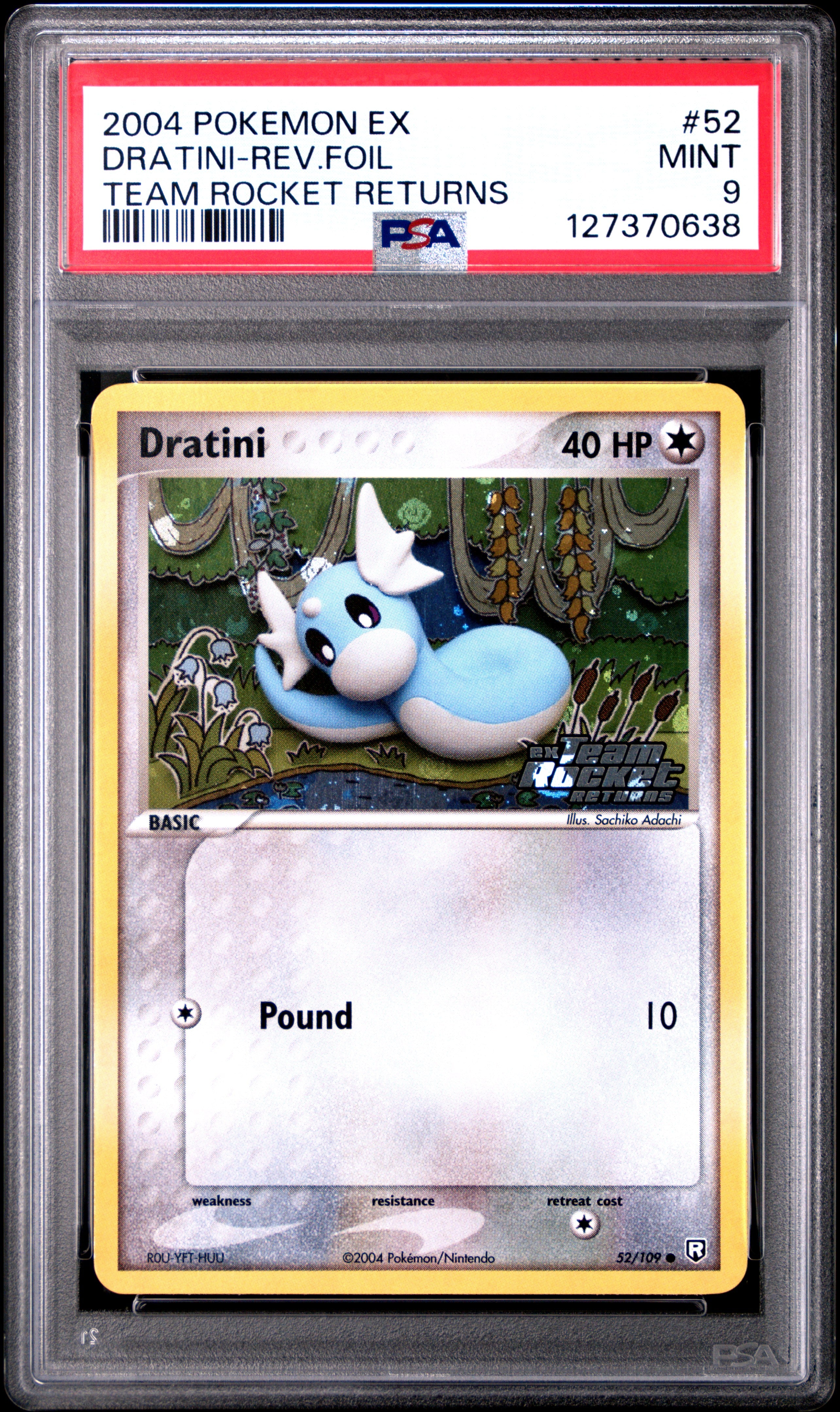 Dratini Reverse Holo 52/109 Team Rocket Returns Pokemon PSA 9