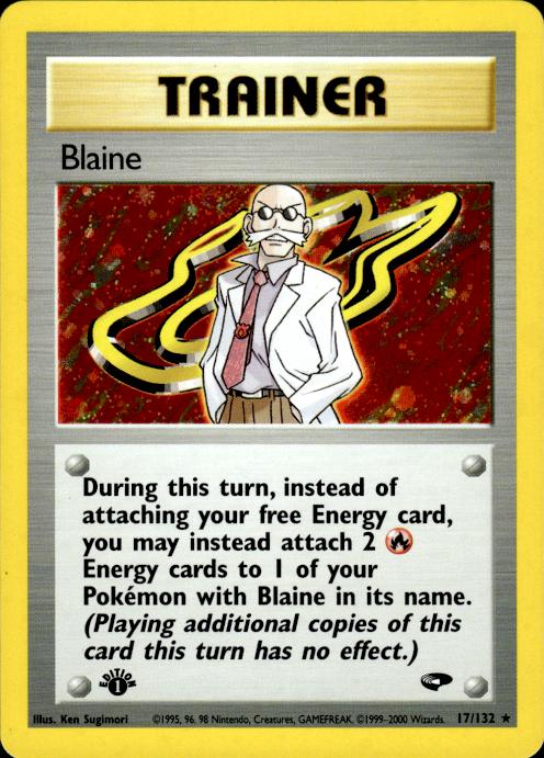 Pokemon Blaine 17/132 Gym Challenge Holo Rare 1st Edition Near Mint