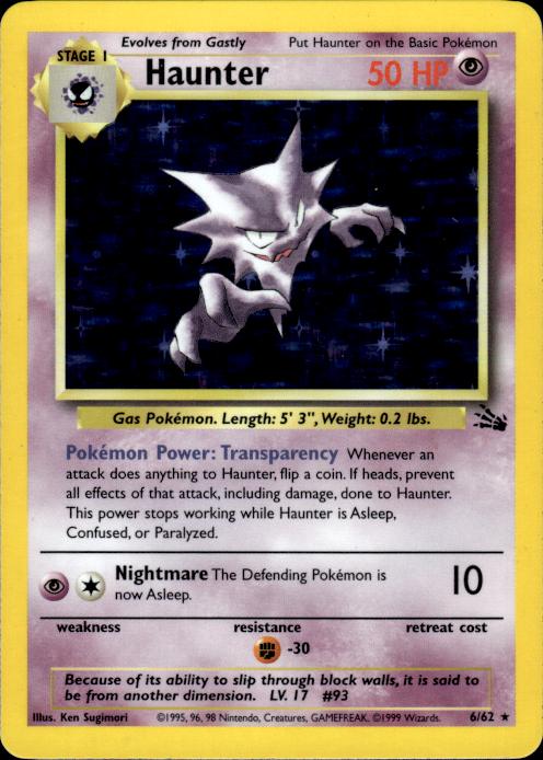 Pokemon Haunter 6/62 Fossil Holo Rare Near Mint