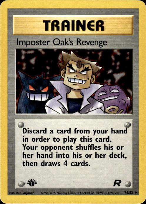 Pokemon Imposter Oak's Revenge 76/82 Team Rocket Uncommon 1st Edition Near Mint