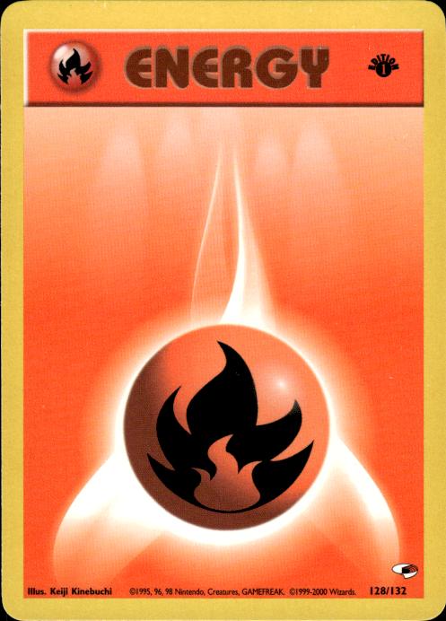 Pokemon Fire Energy 128/132 Gym Challenge 1st Edition Near Mint