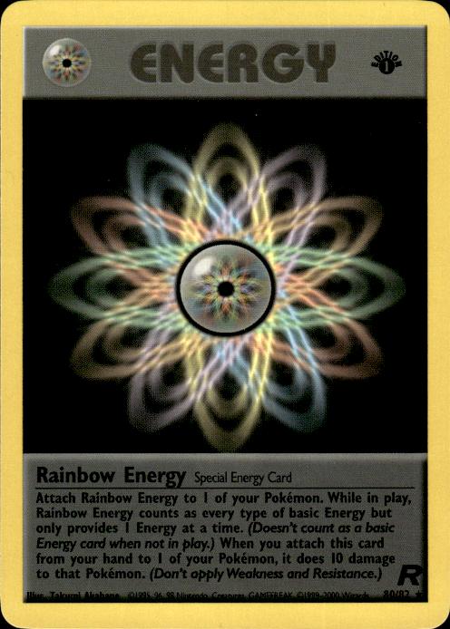 Pokemon Rainbow Energy 80/82 Team Rocket Rare 1st Edition Near Mint