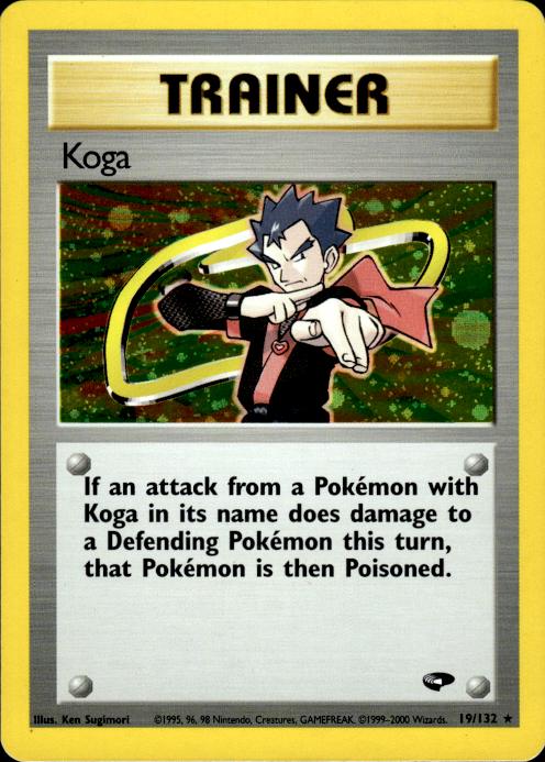 Pokemon Koga 19/132 Gym Challenge Holo Rare Near Mint