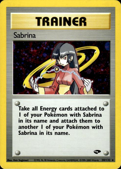 Pokemon Sabrina 20/132 Gym Challenge Holo Rare Near Mint