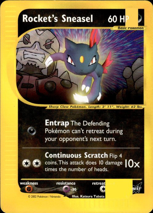 Pokemon Rocket's Sneasel 5 Best of Game Promo Near Mint