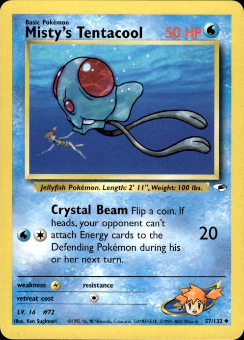 Pokemon Misty's Tentacool 57/132 Gym Heroes Uncommon Near Mint