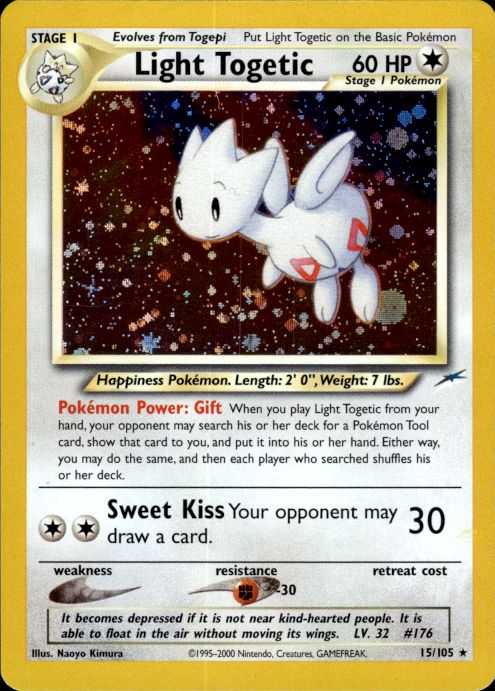 Pokemon Light Togetic 15/105 Neo Destiny Holo Rare Lightly Played