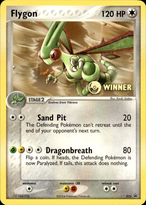 Pokemon Flygon 025 Nintendo Black Star Promos WINNER Promo Near Mint