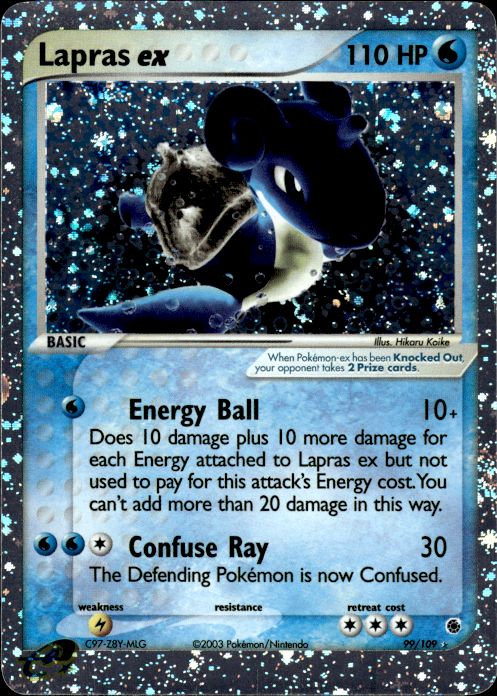 Lapras ex 99/109 Holo Rare EX Ruby & Sapphire Pokemon Near Mint