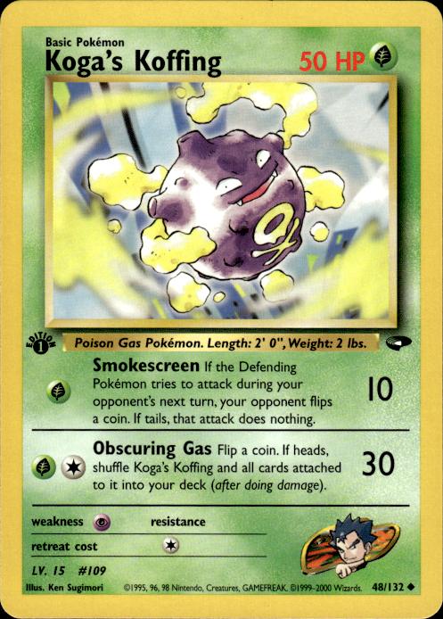 Pokemon Koga's Koffing 48/132 Gym Challenge Uncommon 1st Edition Near Mint