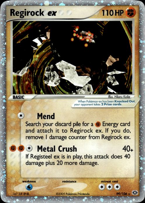 Regirock ex 99/106 Holo Rare EX Emerald Pokemon Lightly Played