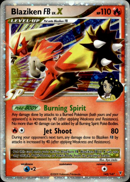 Blaziken FB LV.X 142/147 Holo Rare LV.X Supreme Victors Pokemon Lightly Played