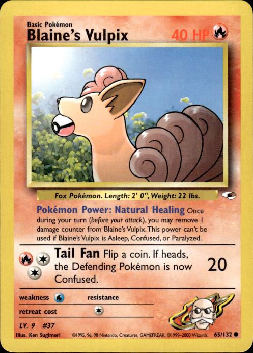 Pokemon Blaine's Vulpix 65/132 Gym Heroes Common Near Mint