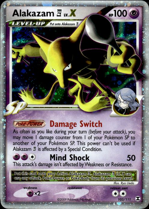 Alakazam E4 LV.X 103/111 Holo Rare LV.X Rising Rivals Pokemon Lightly Played