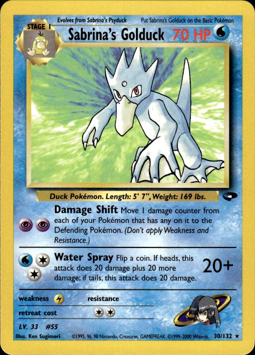 Pokemon Sabrina's Golduck 30/132 Gym Challenge Rare Near Mint
