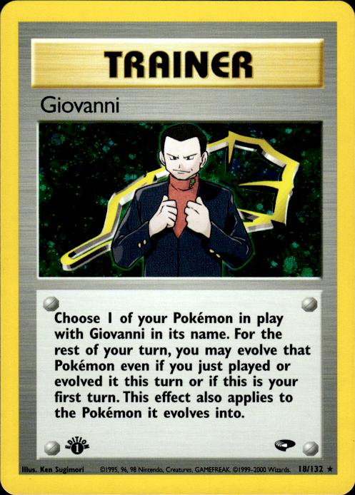 Pokemon Giovanni 18/132 Gym Challenge Holo Rare 1st Edition Near Mint