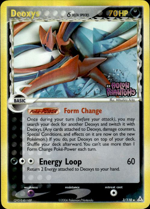 Deoxys 3/110 Rare Holon Phantoms Pokemon Reverse Holo Lightly Played