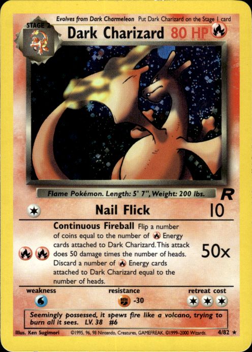 Pokemon Dark Charizard 4/82 Team Rocket Holo Rare Lightly Played