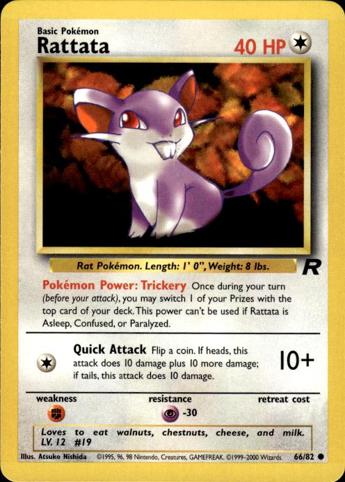 Pokemon Rattata 66/82 Team Rocket Common Near Mint