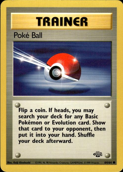 Pokemon Poke Ball 64/64 Jungle Common Near Mint