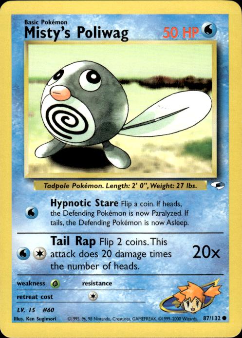 Pokemon Misty's Poliwag 87/132 Gym Heroes Common Near Mint