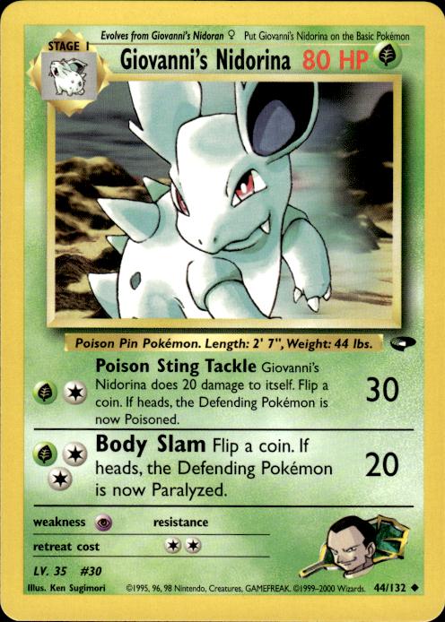 Pokemon Giovanni's Nidorina 44/132 Gym Challenge Uncommon Near Mint