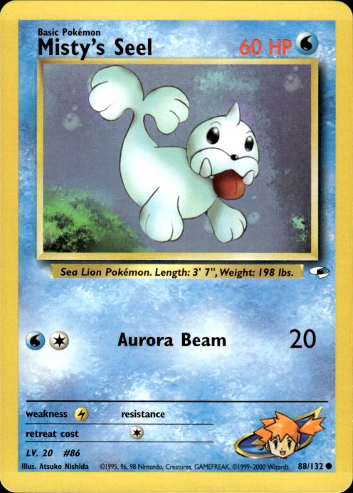 Pokemon Misty's Seel 88/132 Gym Heroes Common Near Mint