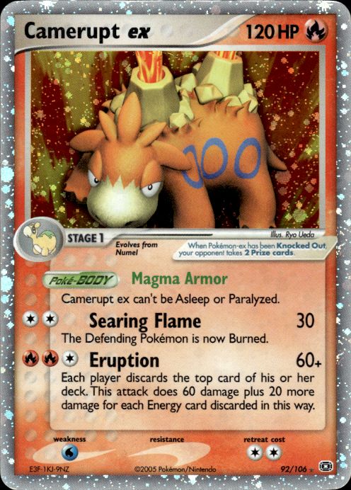 Camerupt ex 92/106 Holo Rare EX Emerald Pokemon Heavily Played