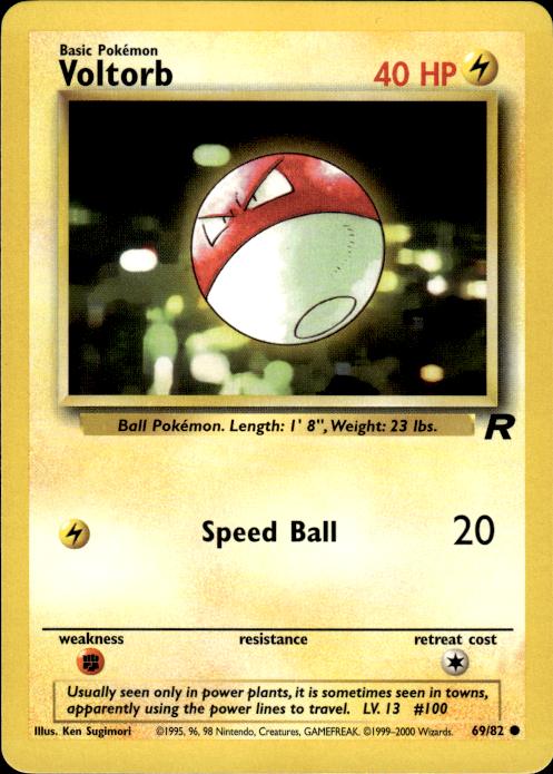 Pokemon Voltorb 69/82 Team Rocket Common Near Mint