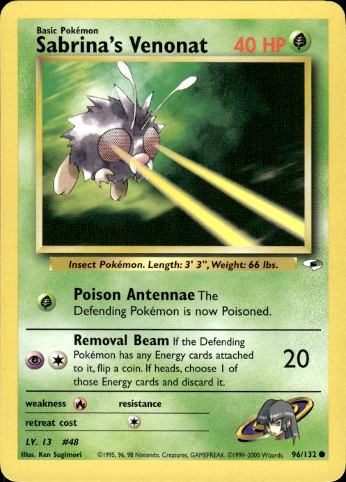 Pokemon Sabrina's Venonat 96/132 Gym Heroes Common Near Mint