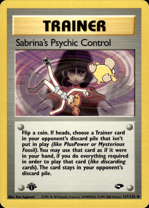 Pokemon Sabrina's Psychic Control 121/132 Gym Challenge Uncommon 1st Edition NM