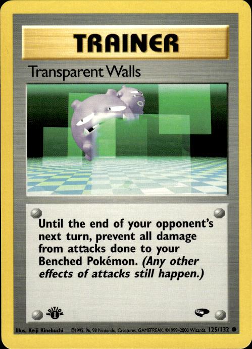 Pokemon Transparent Walls 125/132 Gym Challenge Common 1st Edition Near Mint