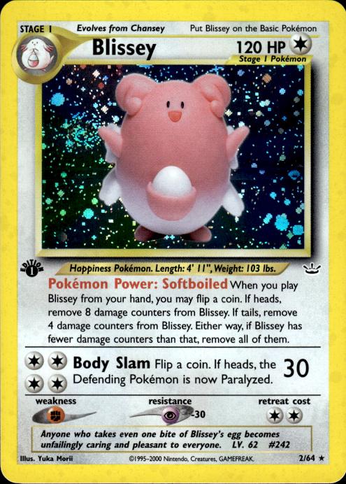 Pokemon Blissey 2/64 Neo Revelation Holo Rare 1st Edition Lightly Played