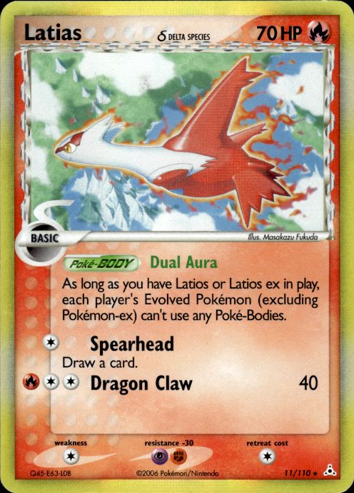 Latias 11/110 Holo Rare Holon Phantoms Pokemon Moderately Played