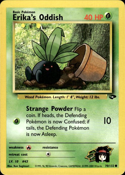 Pokemon Erika's Oddish 70/132 Gym Challenge Common Near Mint