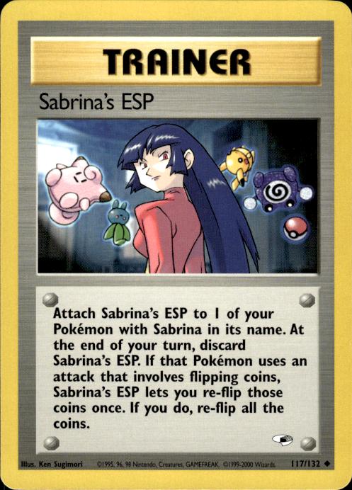 Pokemon Sabrina's ESP 117/132 Gym Heroes Uncommon Near Mint