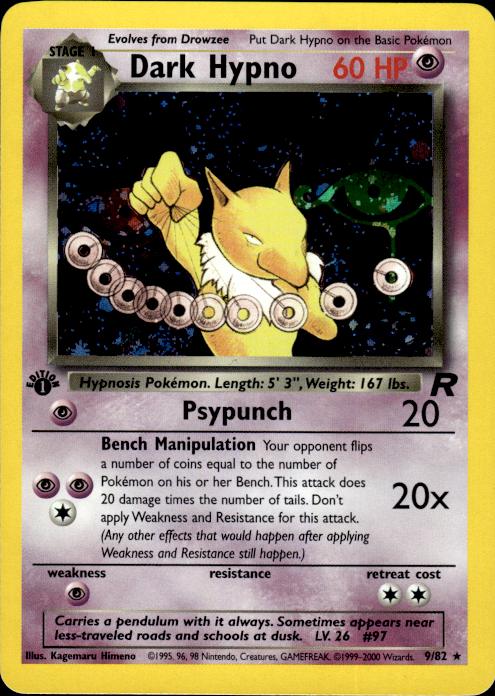 Pokemon Dark Hypno 9/82 Team Rocket Holo Rare 1st Edition Near Mint