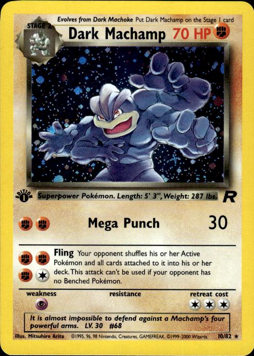 Pokemon Dark Machamp 10/82 Team Rocket Holo Rare 1st Edition Near Mint