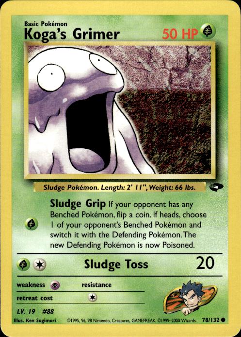 Pokemon Koga's Grimer 78/132 Gym Challenge Common Near Mint