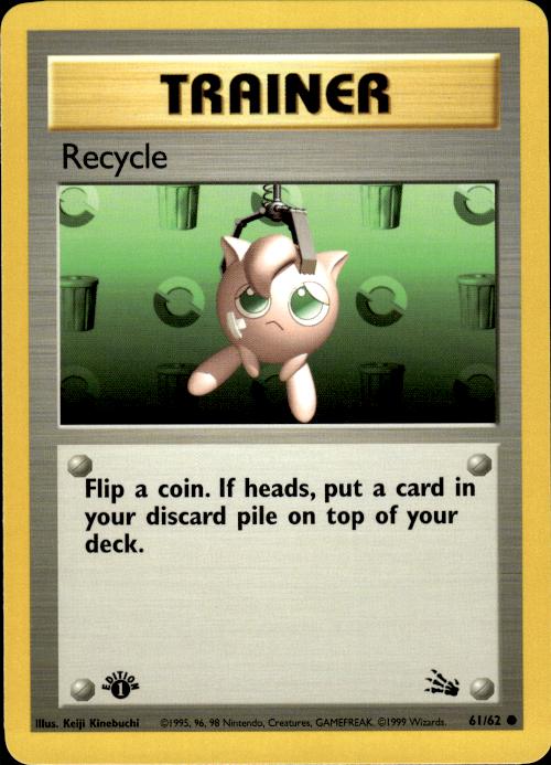 Pokemon Recycle 61/62 Fossil Common 1st Edition Near Mint