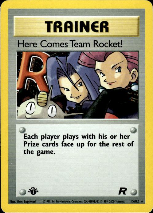 Pokemon Here Comes Team Rocket! 15/82 Team Rocket Holo Rare 1st Edition NM
