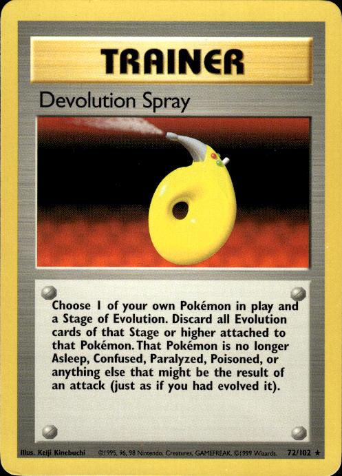 Pokemon Devolution Spray 72/102 Base Set Rare Near Mint