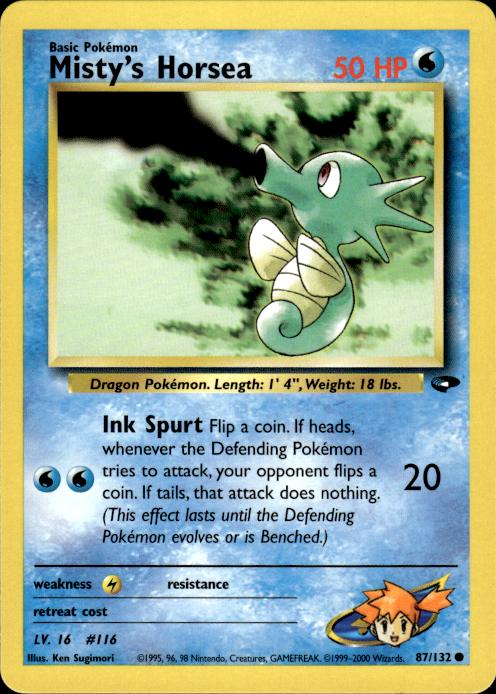 Pokemon Misty's Horsea 87/132 Gym Challenge Common Near Mint