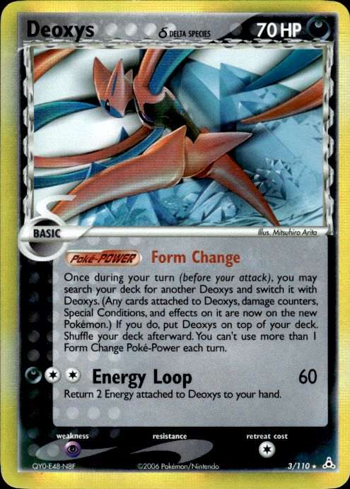 Deoxys 3/110 Holo Rare Holon Phantoms Pokemon Moderately Played