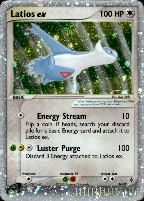 Latios ex 94/97 EX Dragon Pokemon Heavily Played - Creased