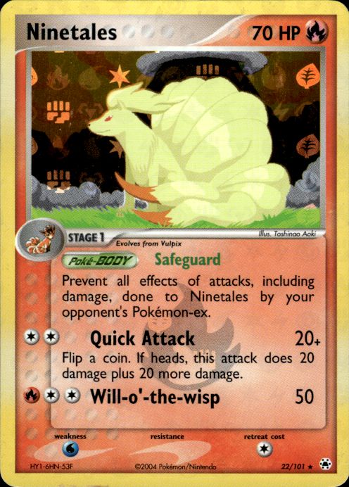 Ninetales 22/101 Rare Hidden Legends Pokemon Reverse Holo Lightly Played