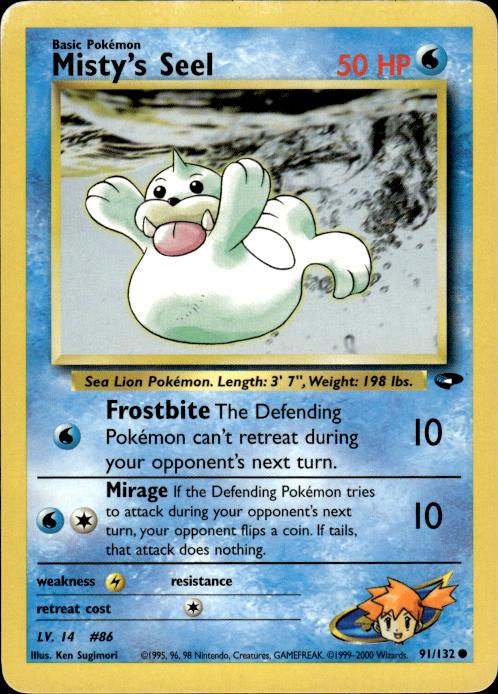 Pokemon Misty's Seel 91/132 Gym Challenge Common Near Mint