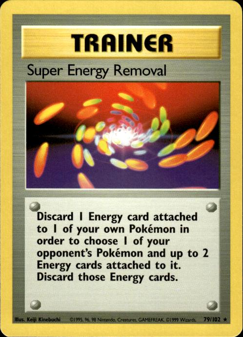 Pokemon Super Energy Removal 79/102 Base Set Rare Near Mint