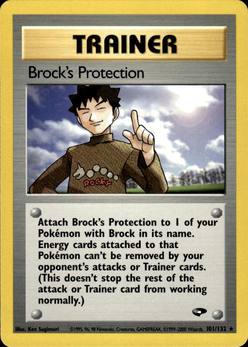 Pokemon Brock's Protection 101/132 Gym Challenge Rare Near Mint